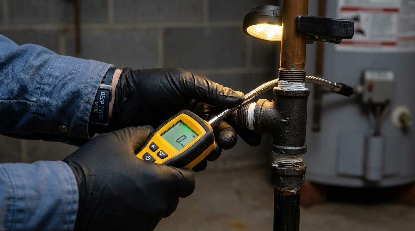 Gas leak detection with electronic sniffer by Johns Plumbing LLC in Vandergrift